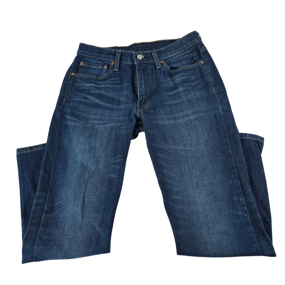 Levis 514 Straight Fit Mens Jeans Dark Wash Indigo Blue 31x30 Cotton Blend