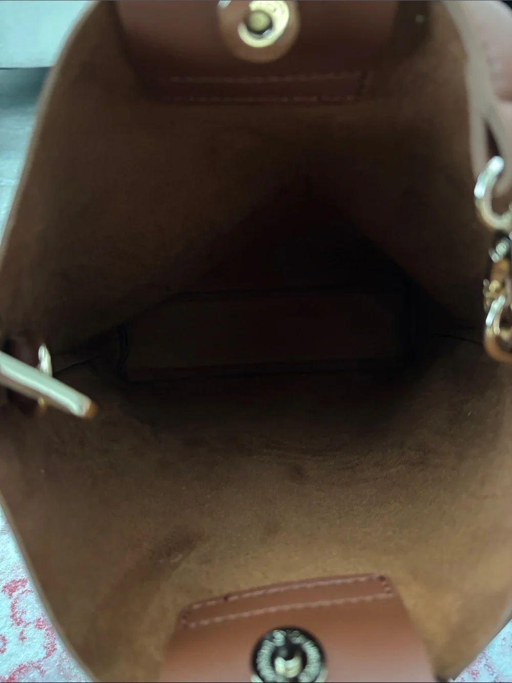 Anna Cai Chestnut Faux Leather Tote with Tortoiseshell Handles