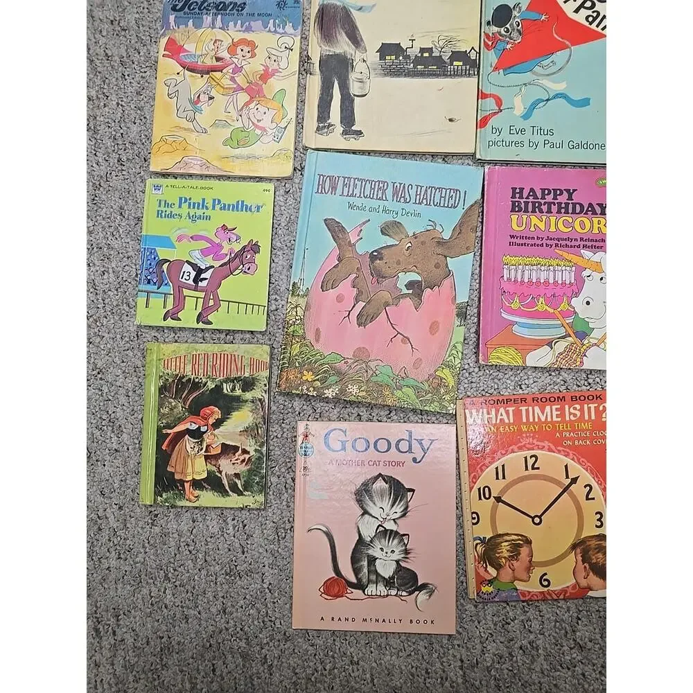 Lot of 15 Vintage‎ Mixed Authors Read Along Hardcover Children's Story Books