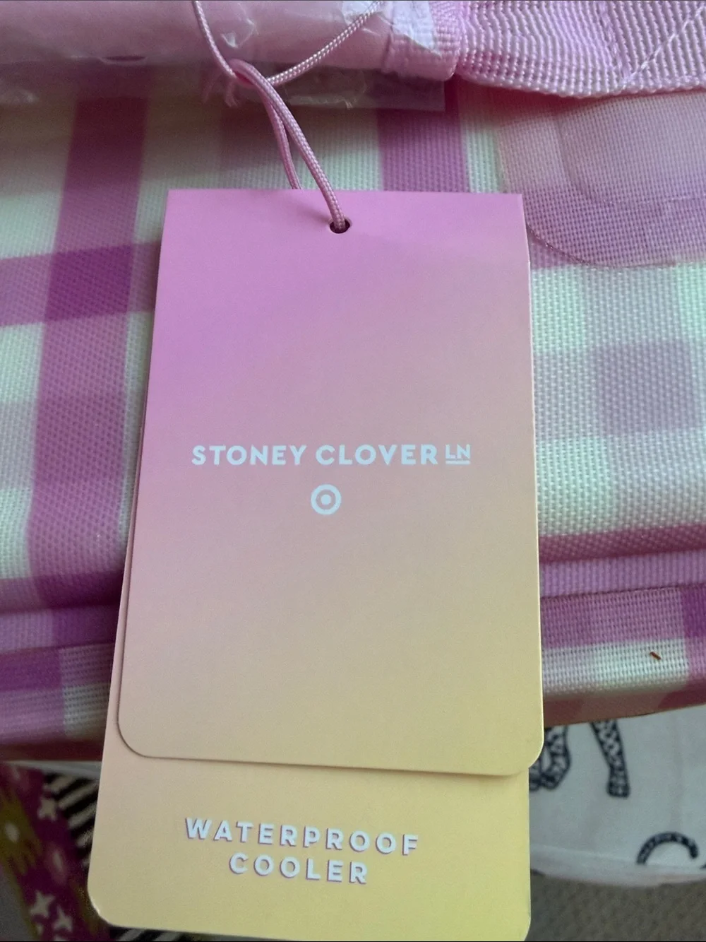 Stoney Clover Lane Pink Gingham Cooler Tote