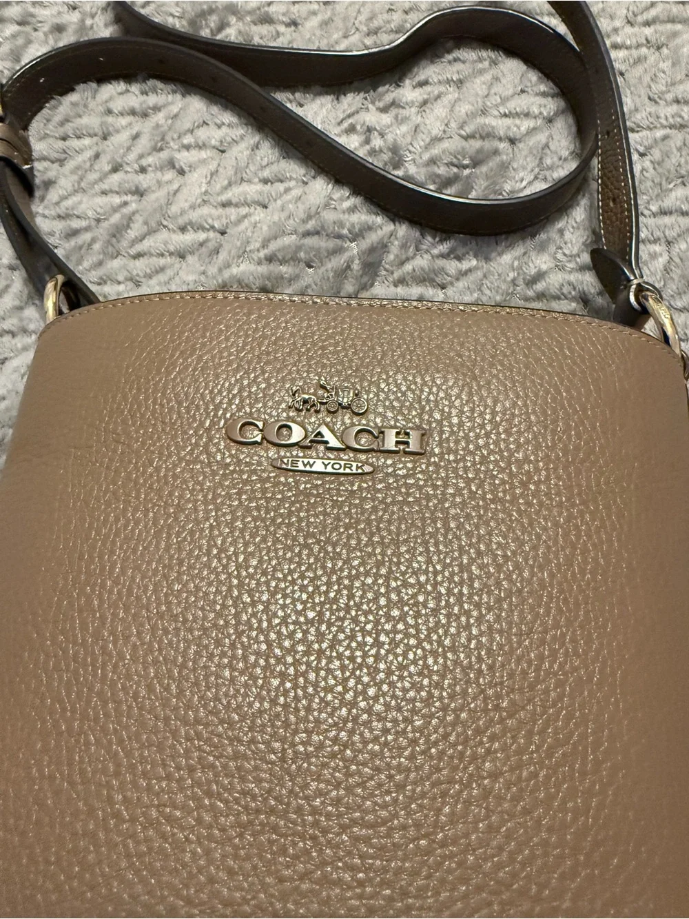 Coach Tan Pebbled Leather Crossbody with Matching Wallet