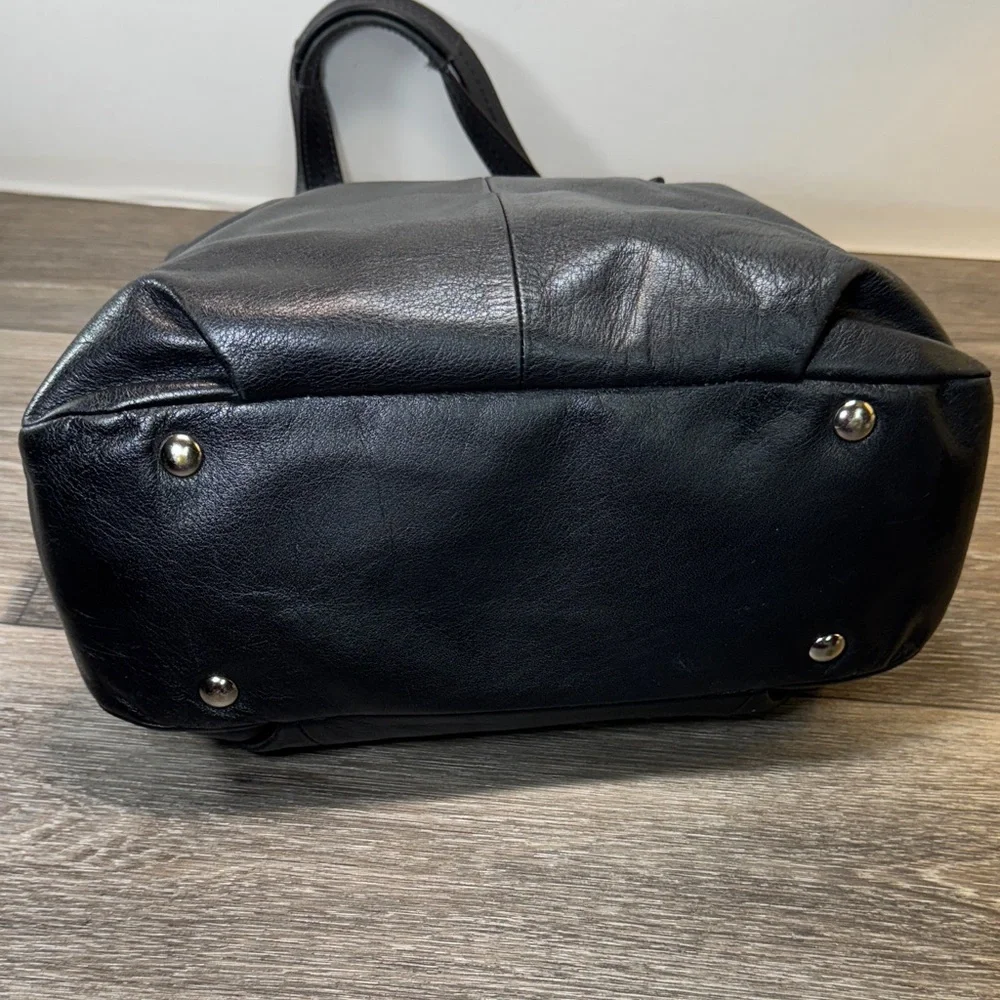 Coach Black Leather Tote Bag
