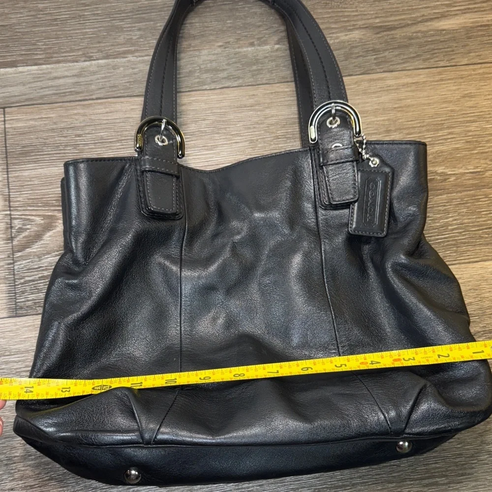 Coach Black Leather Tote Bag