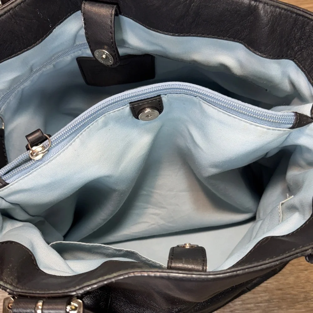 Coach Black Leather Tote Bag