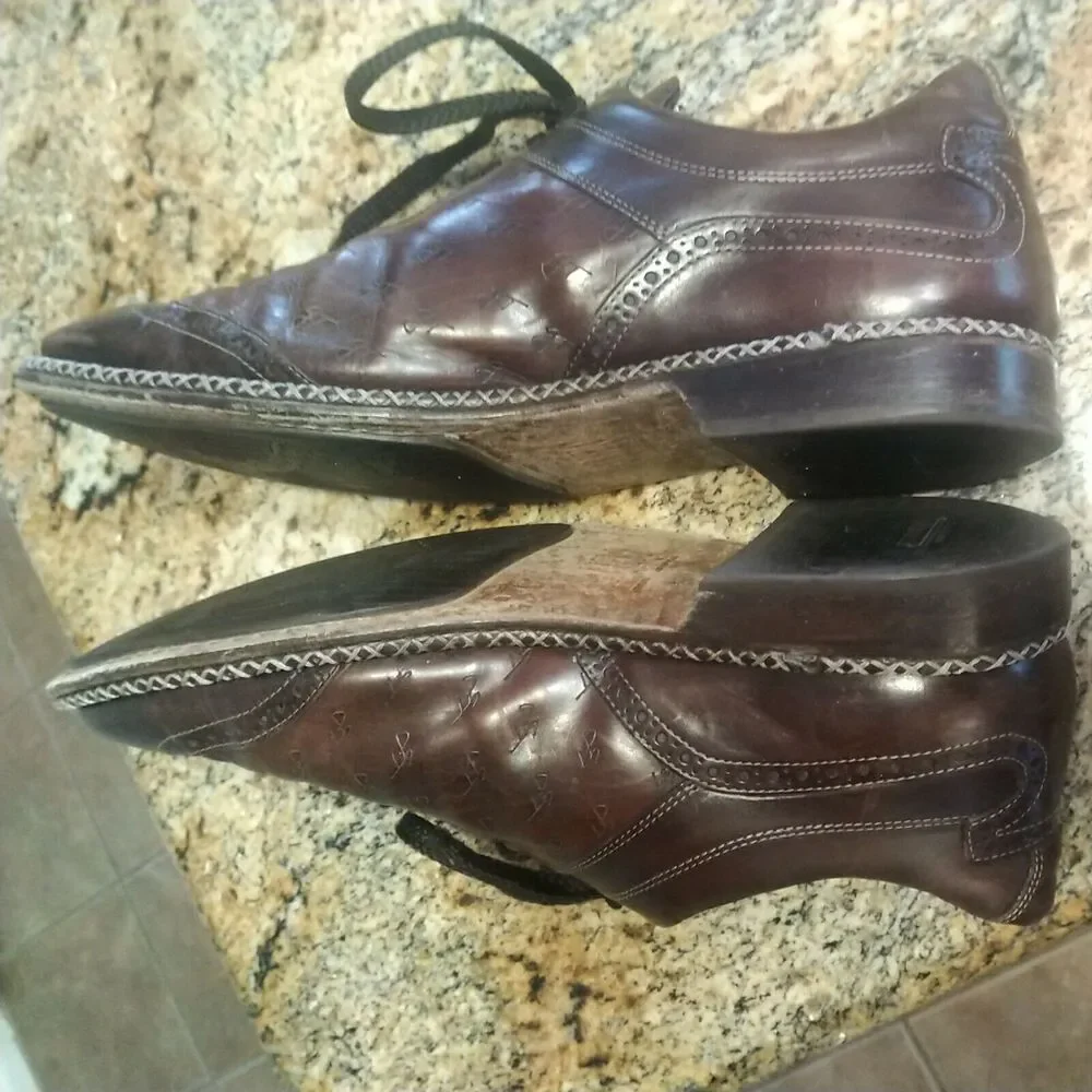Galizio Torresi Sport Italian Mens 44 / US 10 Leather Brown Dress Shoes Wingtip