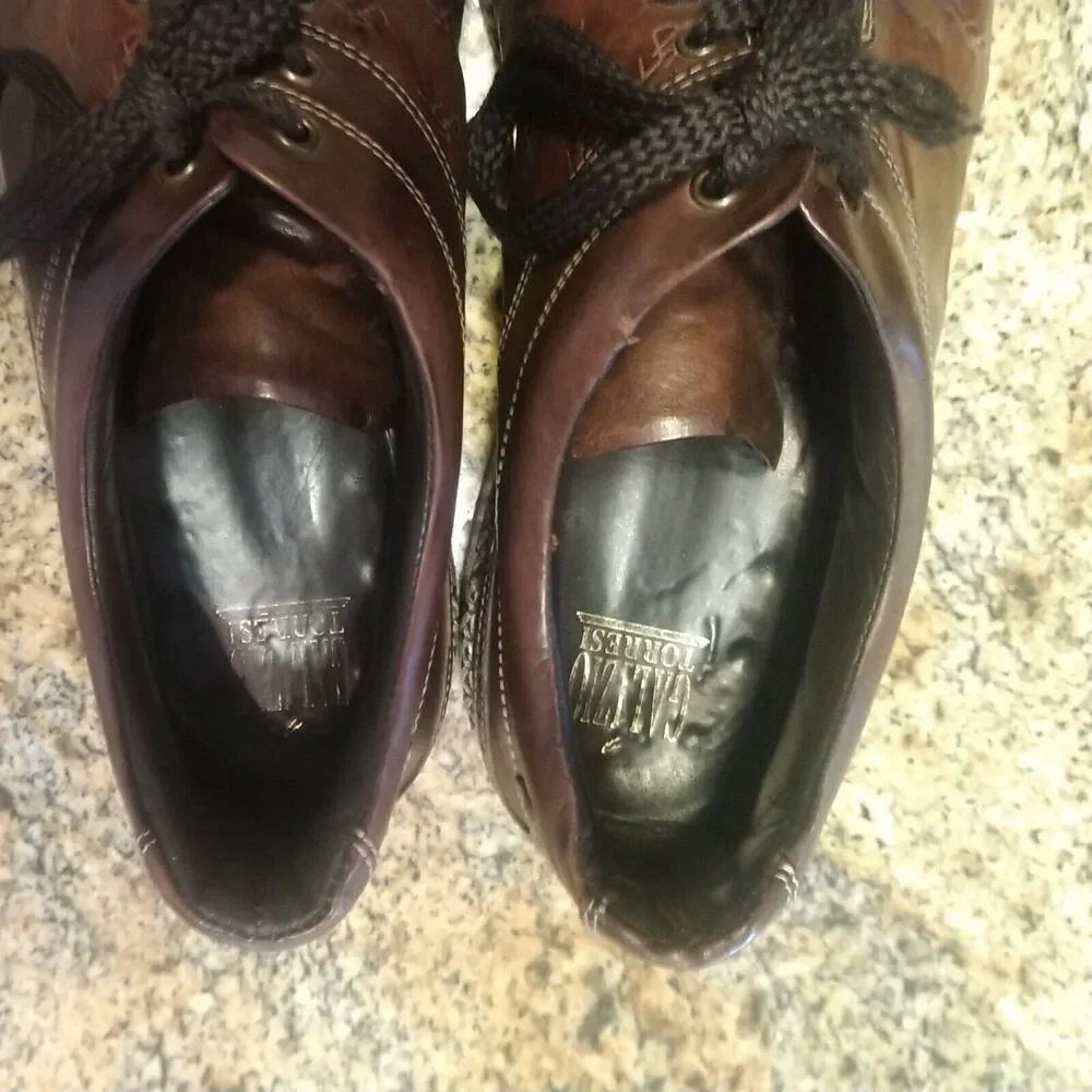 Galizio Torresi Sport Italian Mens 44 / US 10 Leather Brown Dress Shoes Wingtip
