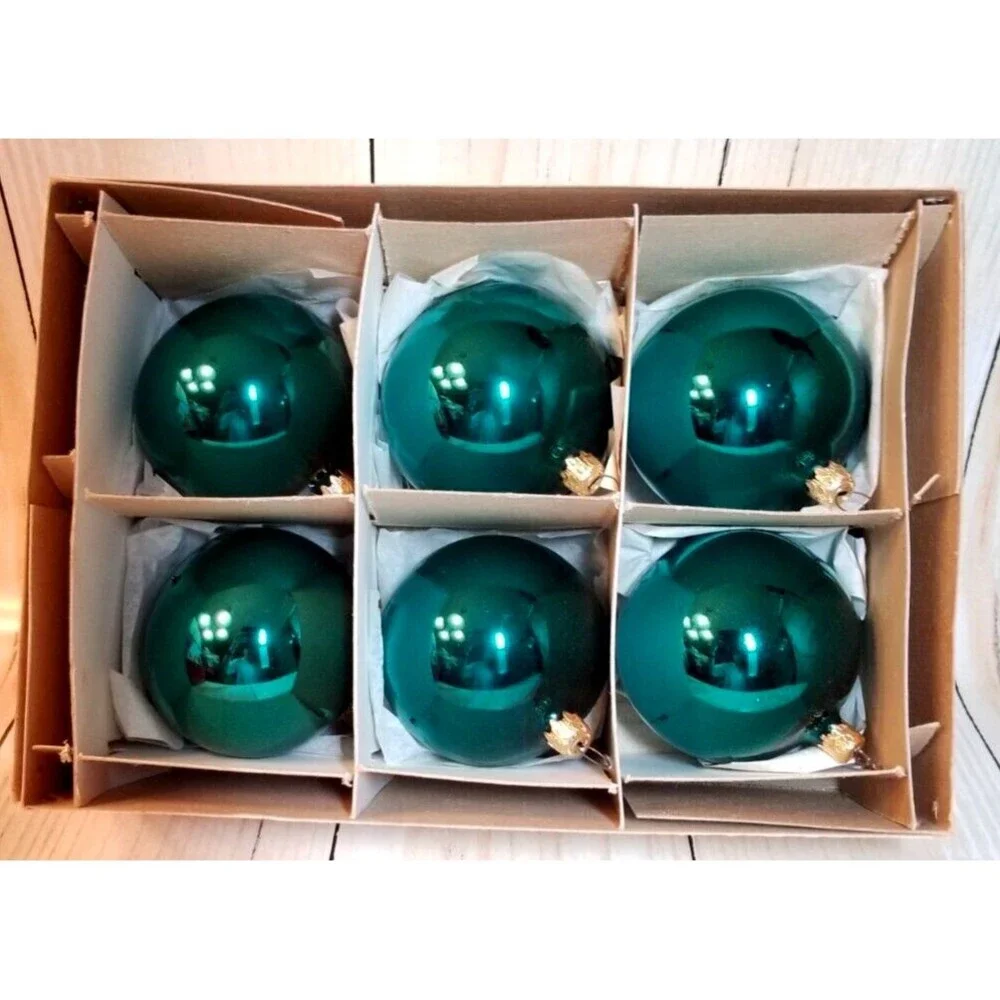 Glass Holiday Ornaments West Germany Original Box Approx. 3