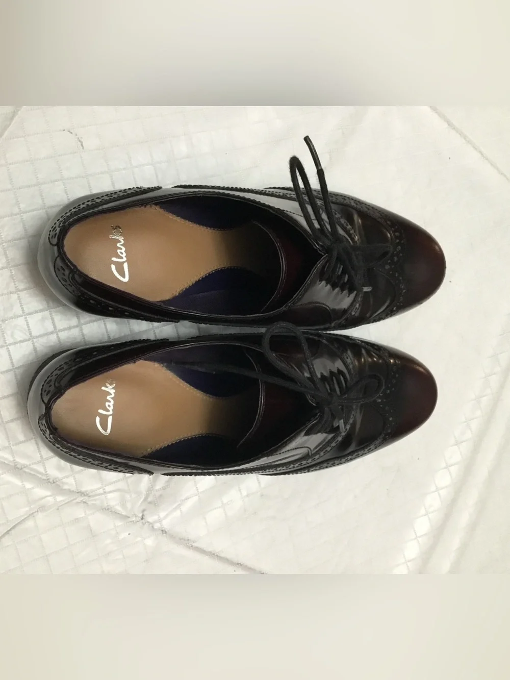 Clarks polished brown