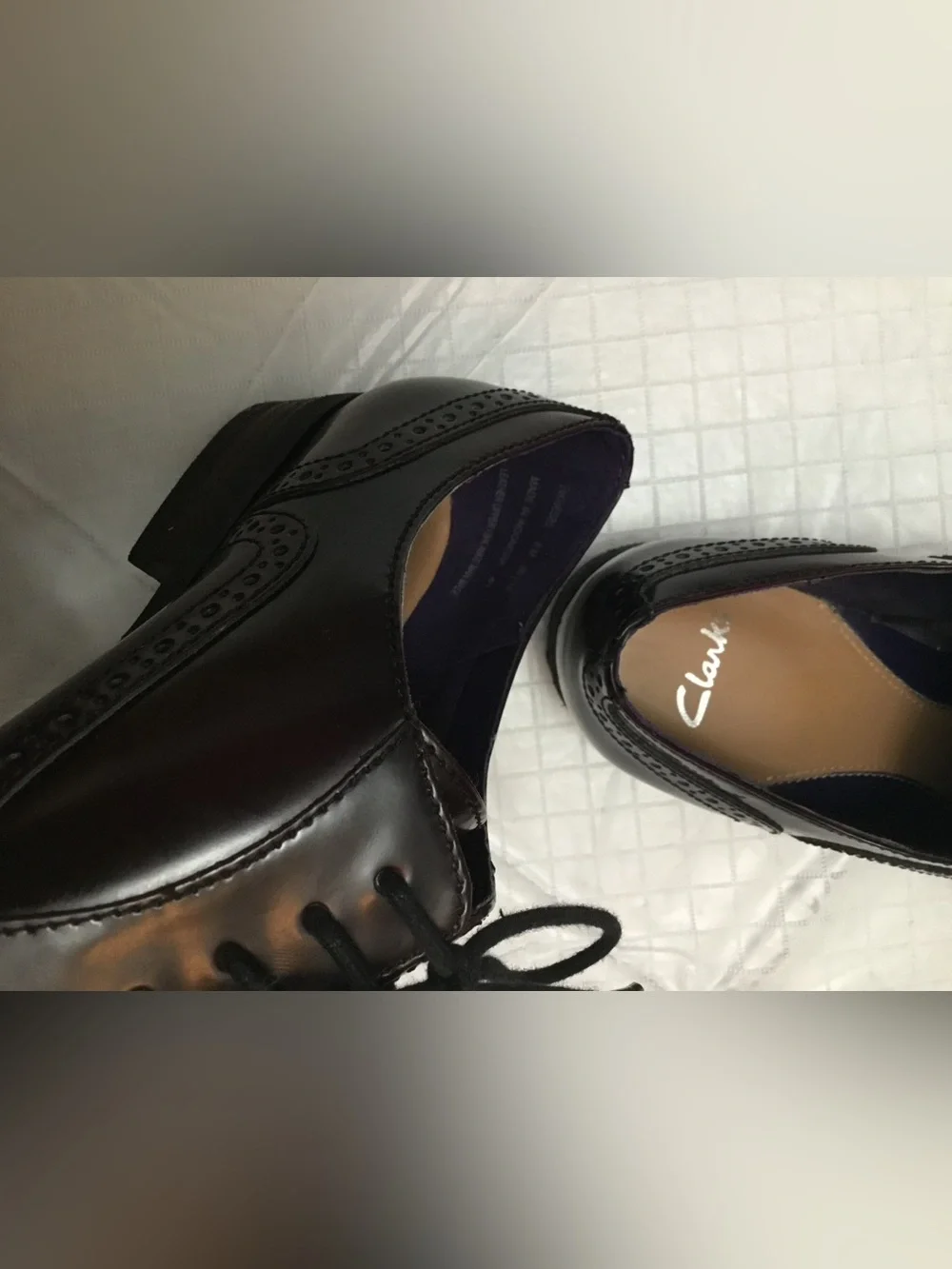 Clarks polished brown