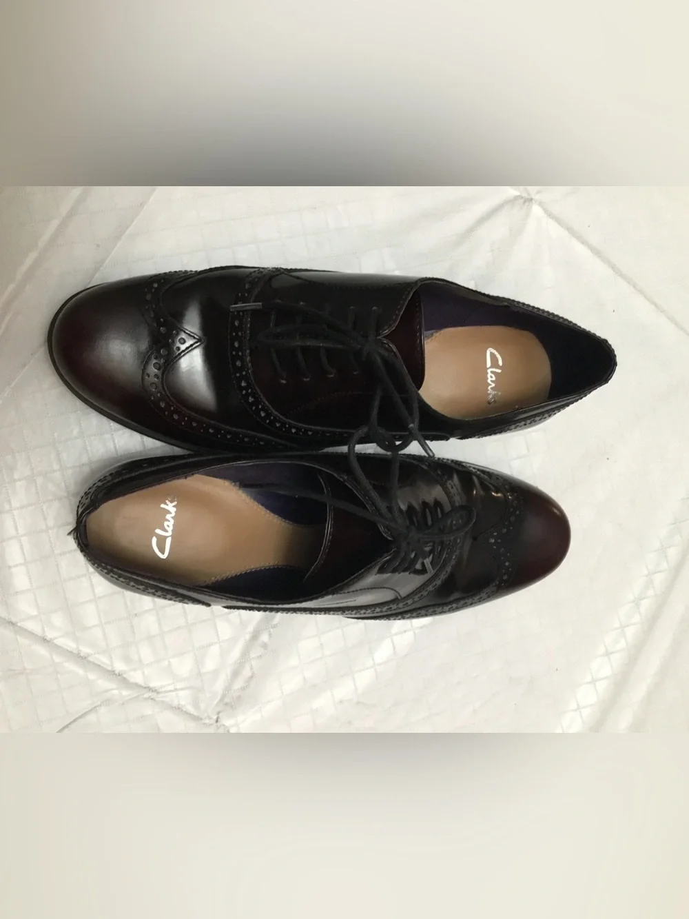 Clarks polished brown