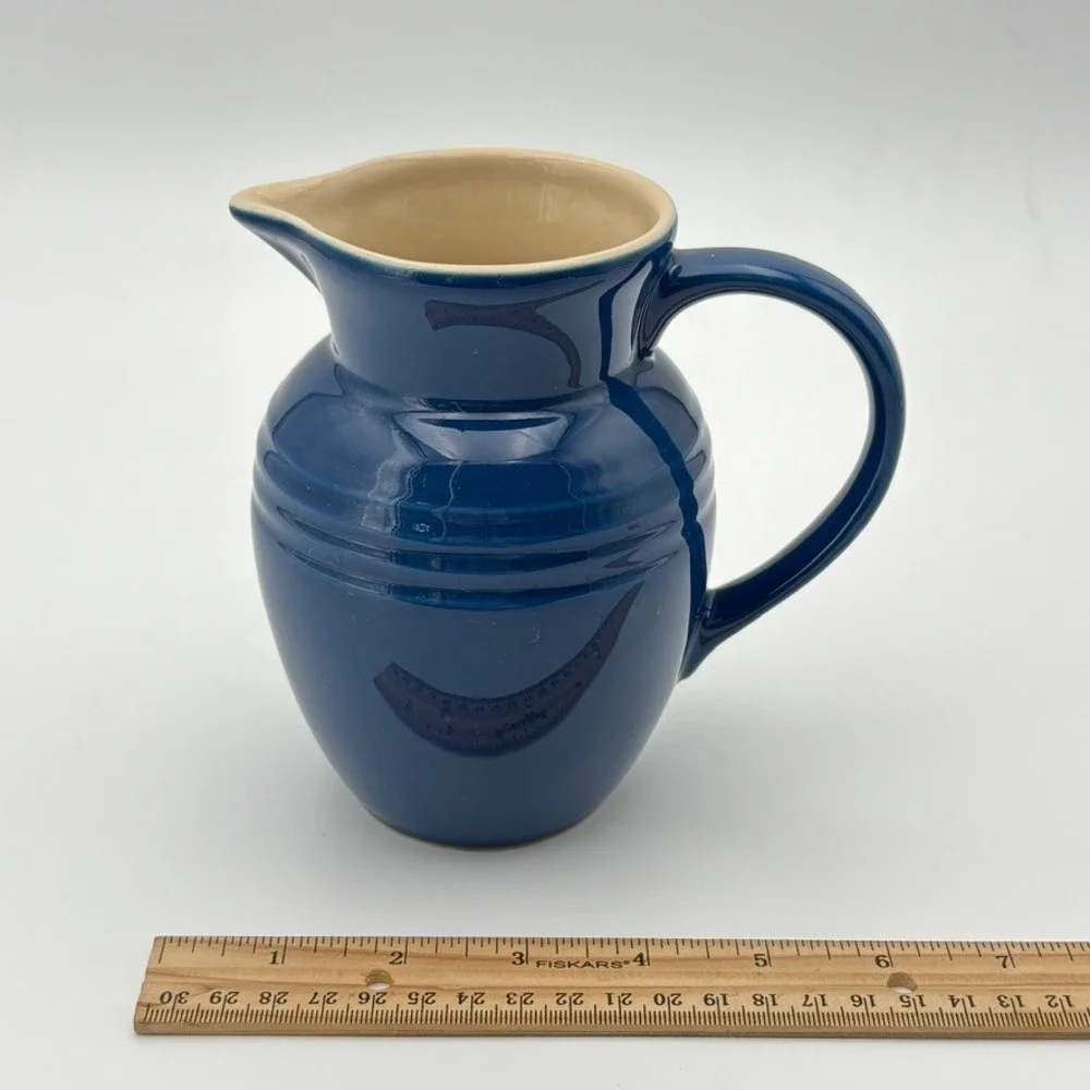 Le Creuset Cobalt Blue Stoneware Pitcher 0.7L 24oz French Country Creamer Jug
