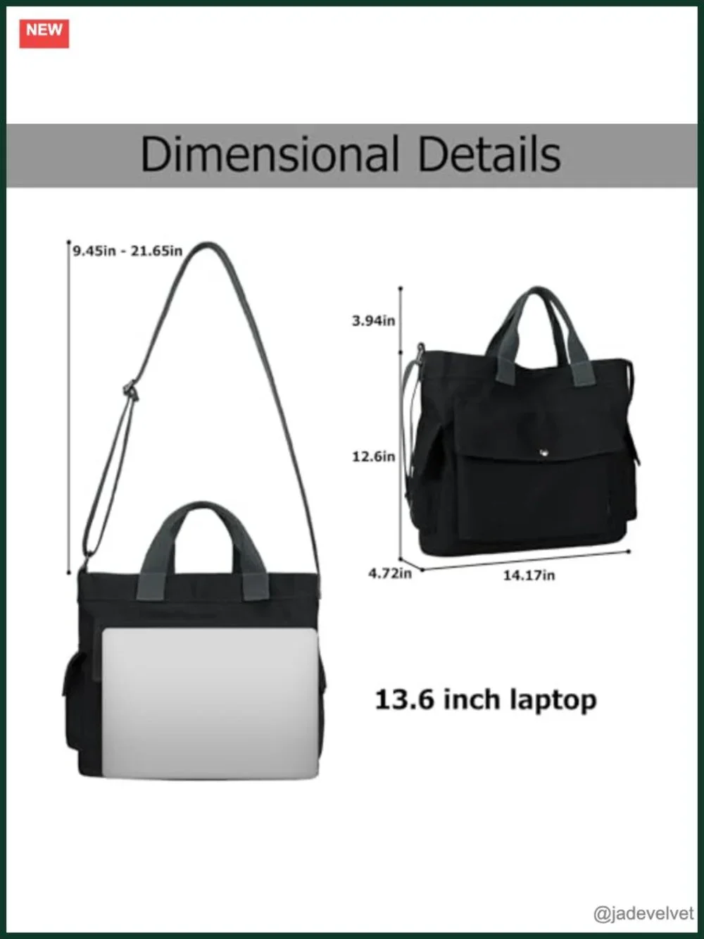 Canvas Messenger Tote Bag Large Hobo Crossbody Shoulder Handbag with Multiple