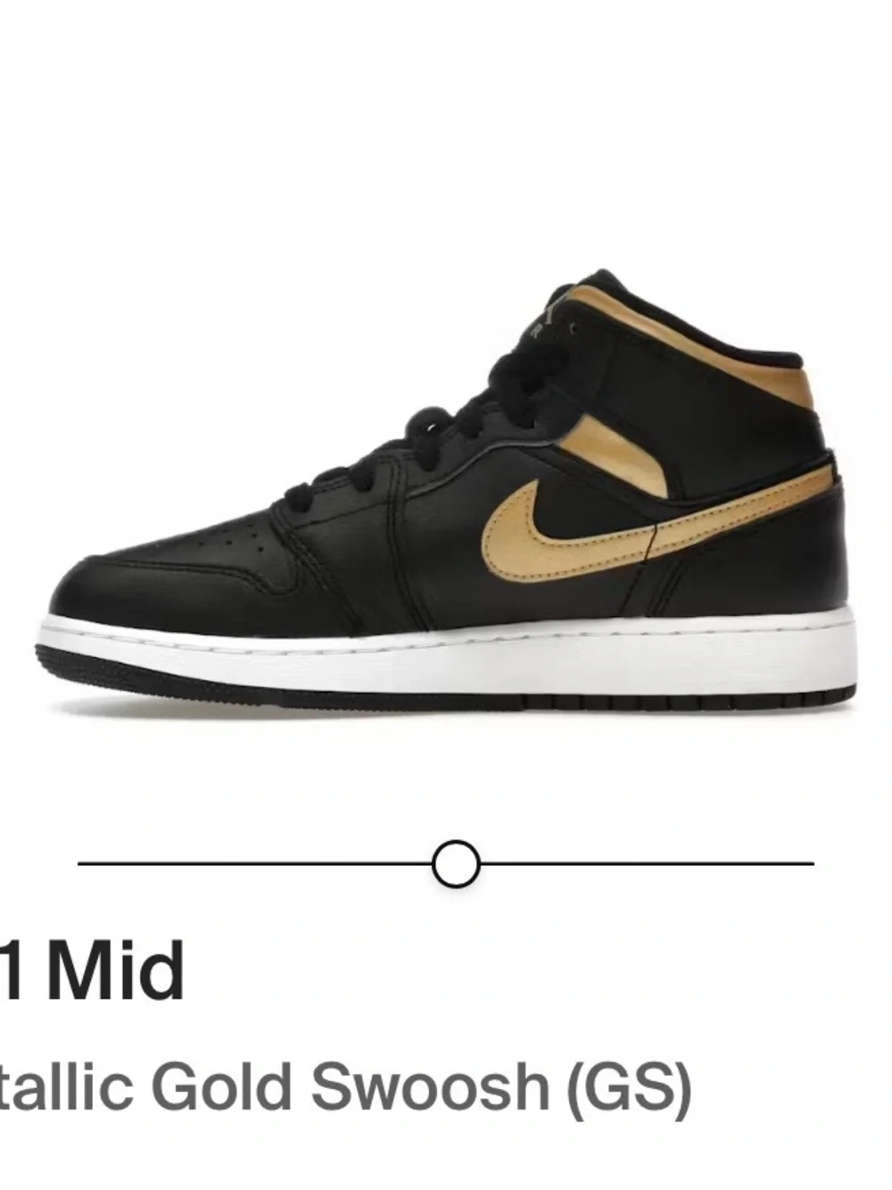 Nike Air Jordan 1 Mid Black with Gold Swoosh