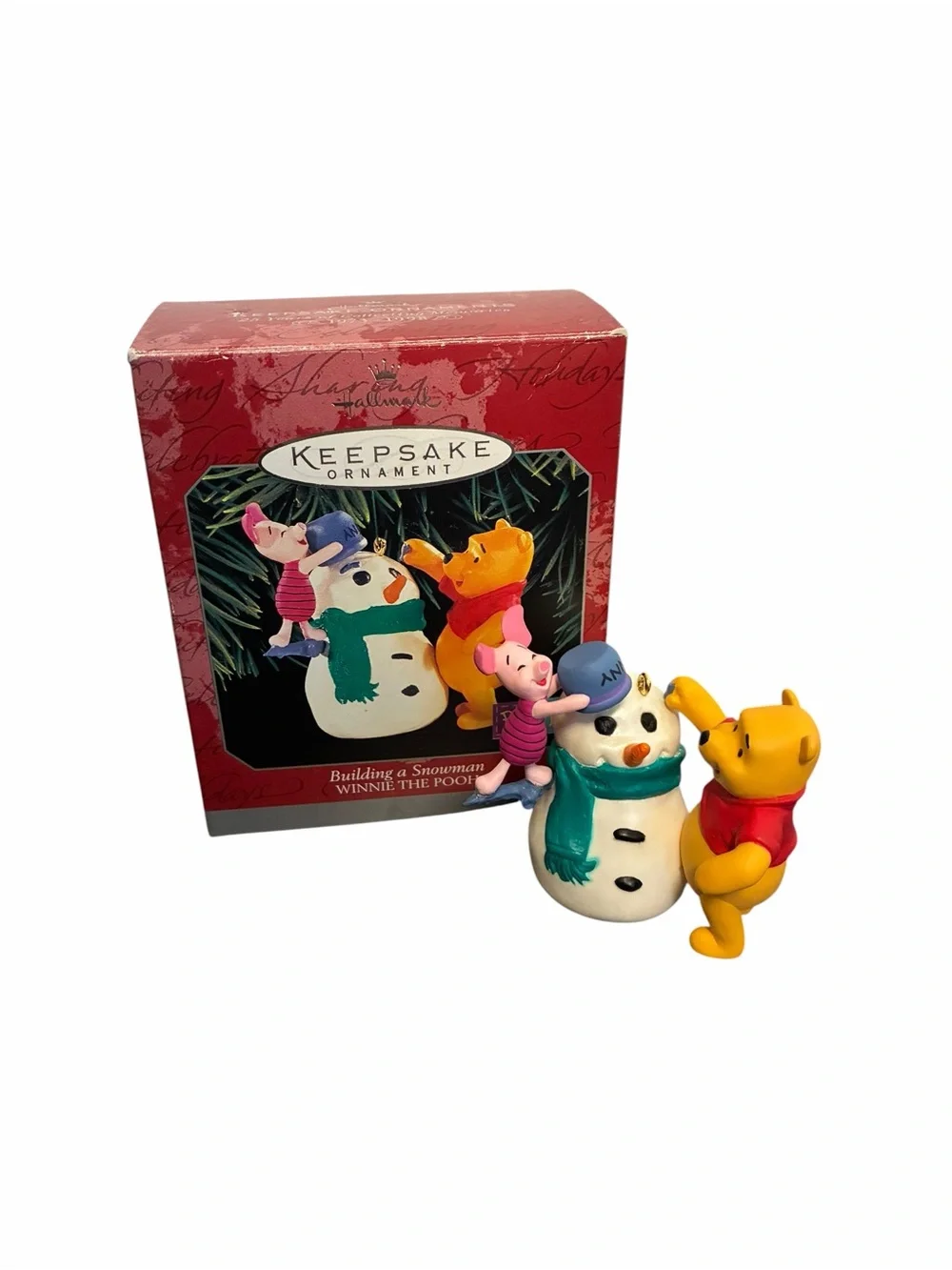 Hallmark Keepsake 1998 Winnie the Pooh Piglet Building a Snowman Ornament Boxed