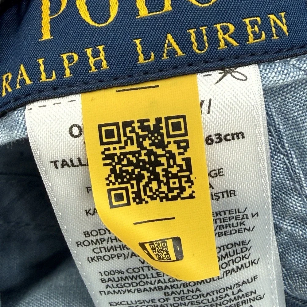 Polo Ralph Lauren OS Iconic Cotton Chino Ball Cap Light Blue Chambray Pony NWT