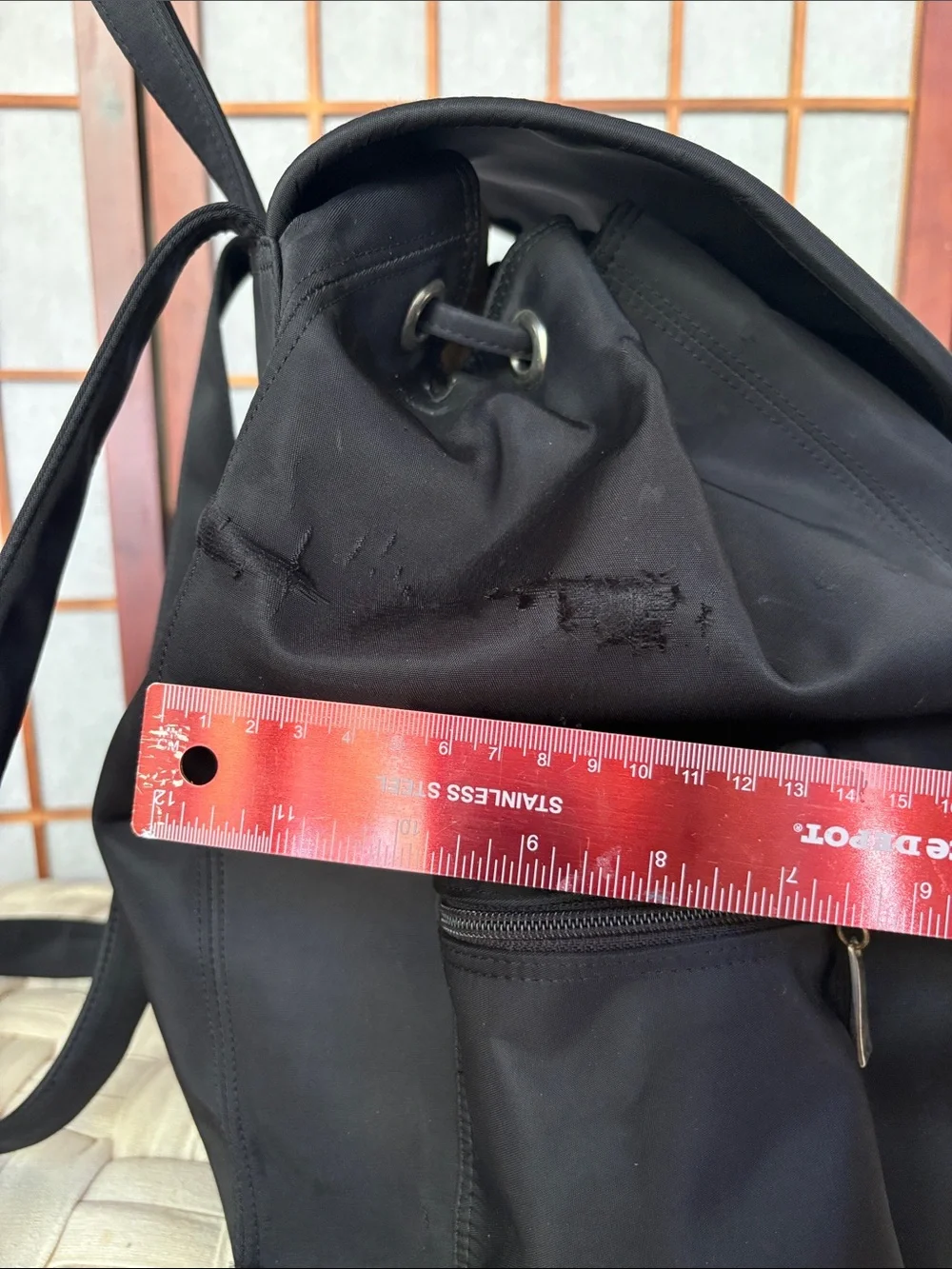 Vintage Guess Black Nylon Backpack Large