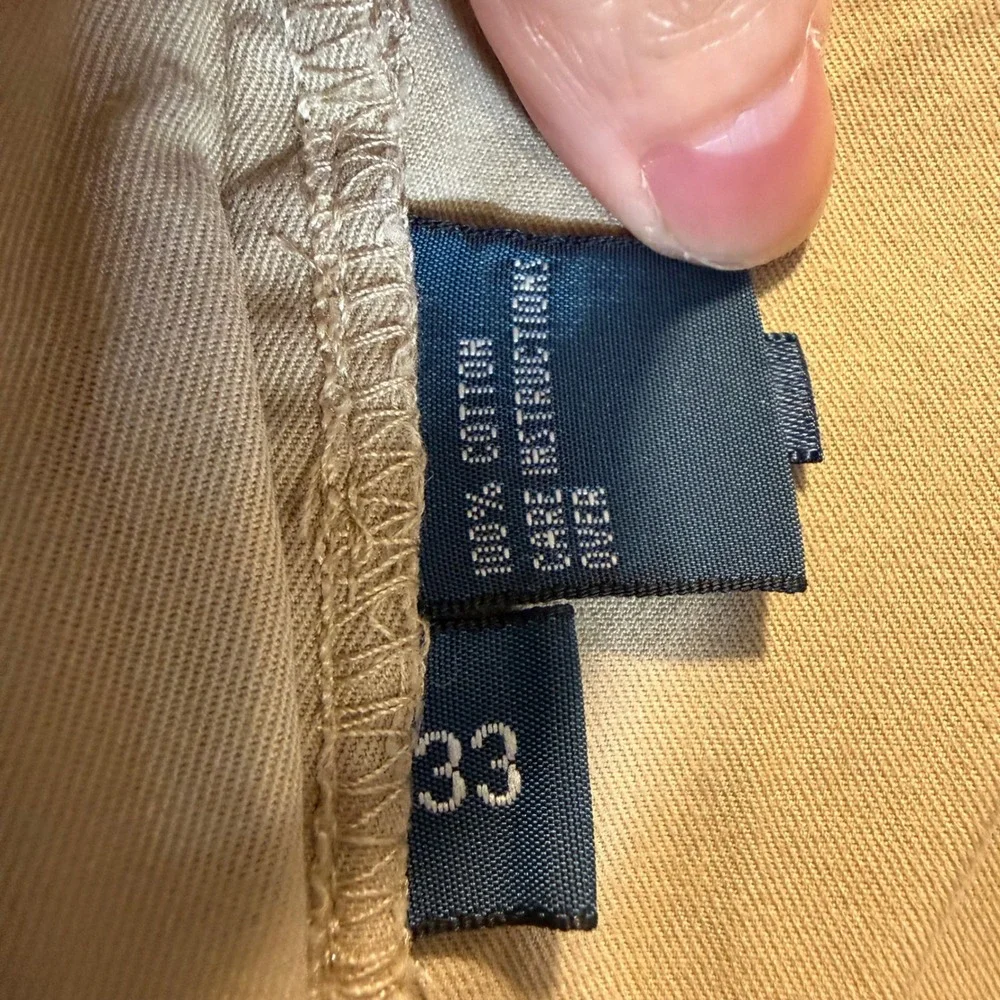 Polo Ralph Lauren Andrew Short Mens 33 Tan Khaki Pleated Cotton Chino Shorts