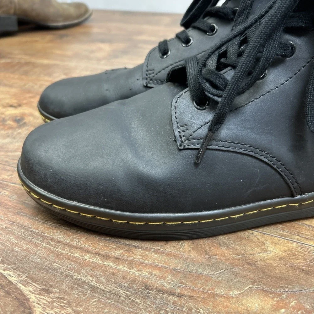 Dr. Martens Doc Boots Mens‎ 13M Black Leather Tobias Casual Goth Grunge