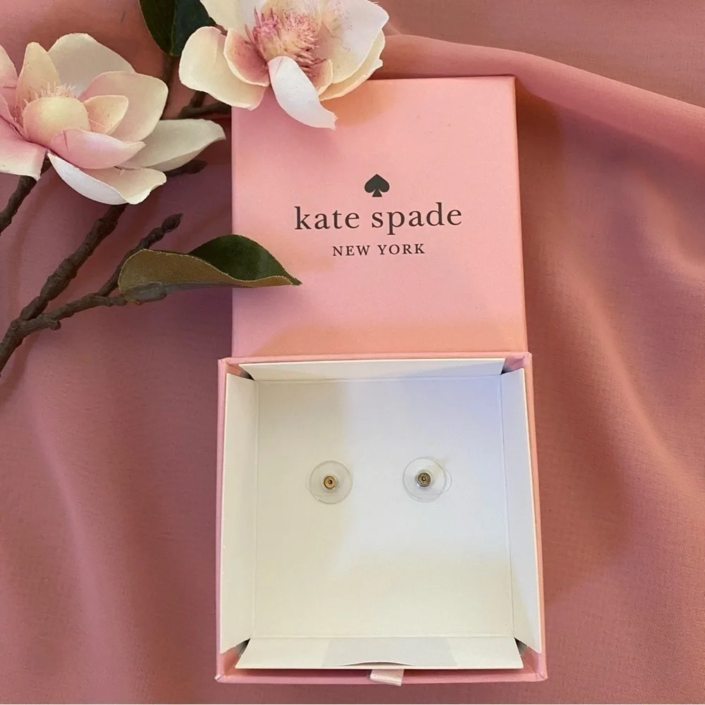 Kate Spade New Flying Colors Bezel Studs Color Jet Black‎ with Gold Tone Metal