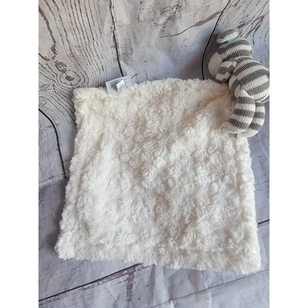 Restoration Hardware Baby & Child Beige Stripe Plush Bear Security Blanket Lovey