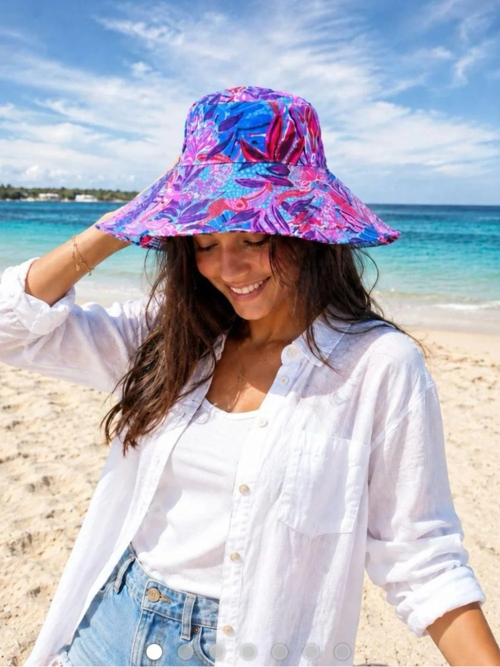 Lilly Pulitzer Vibrant Floral Sun Hat in Ruby Red Wild Times, OS
