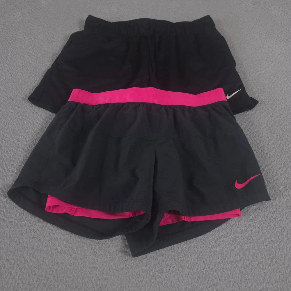 LOT OF 2 Nike Shorts Womens Small Multi Dri-FIT Icon 2-in-1 Woven Training Lined