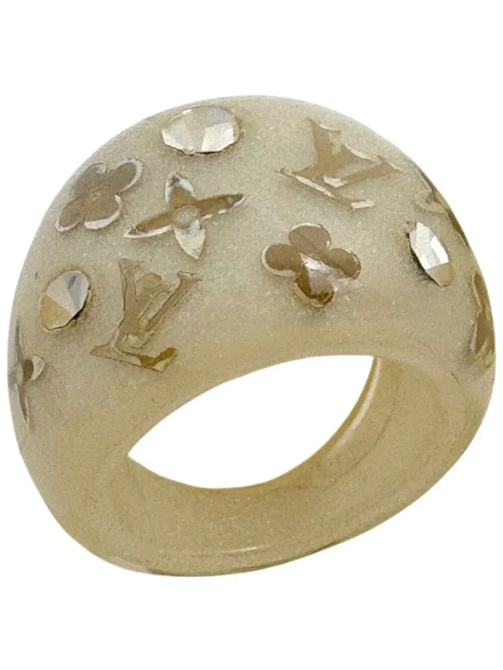Louis Vuitton Bague Ankle John Ring Resin Plastic Clear Gold
