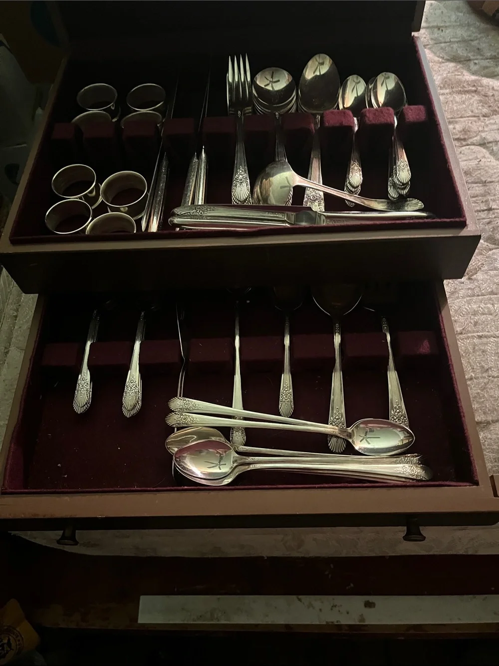 Silver Plated Flatware Set - Elegant Silver Dining Cutlery Wm Rogers 67 pces