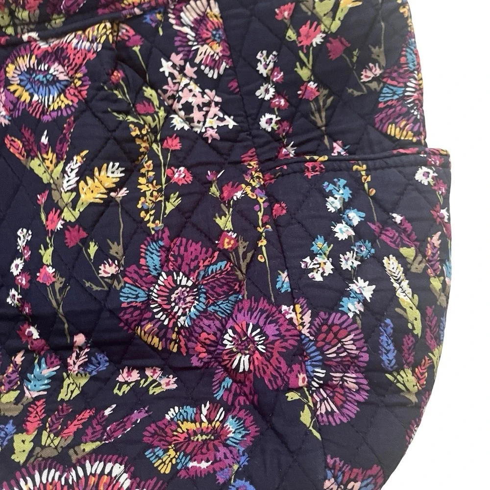 Vera Bradley Purse Large Laptop Bag Floral Navy Blue Wildflower Prairie