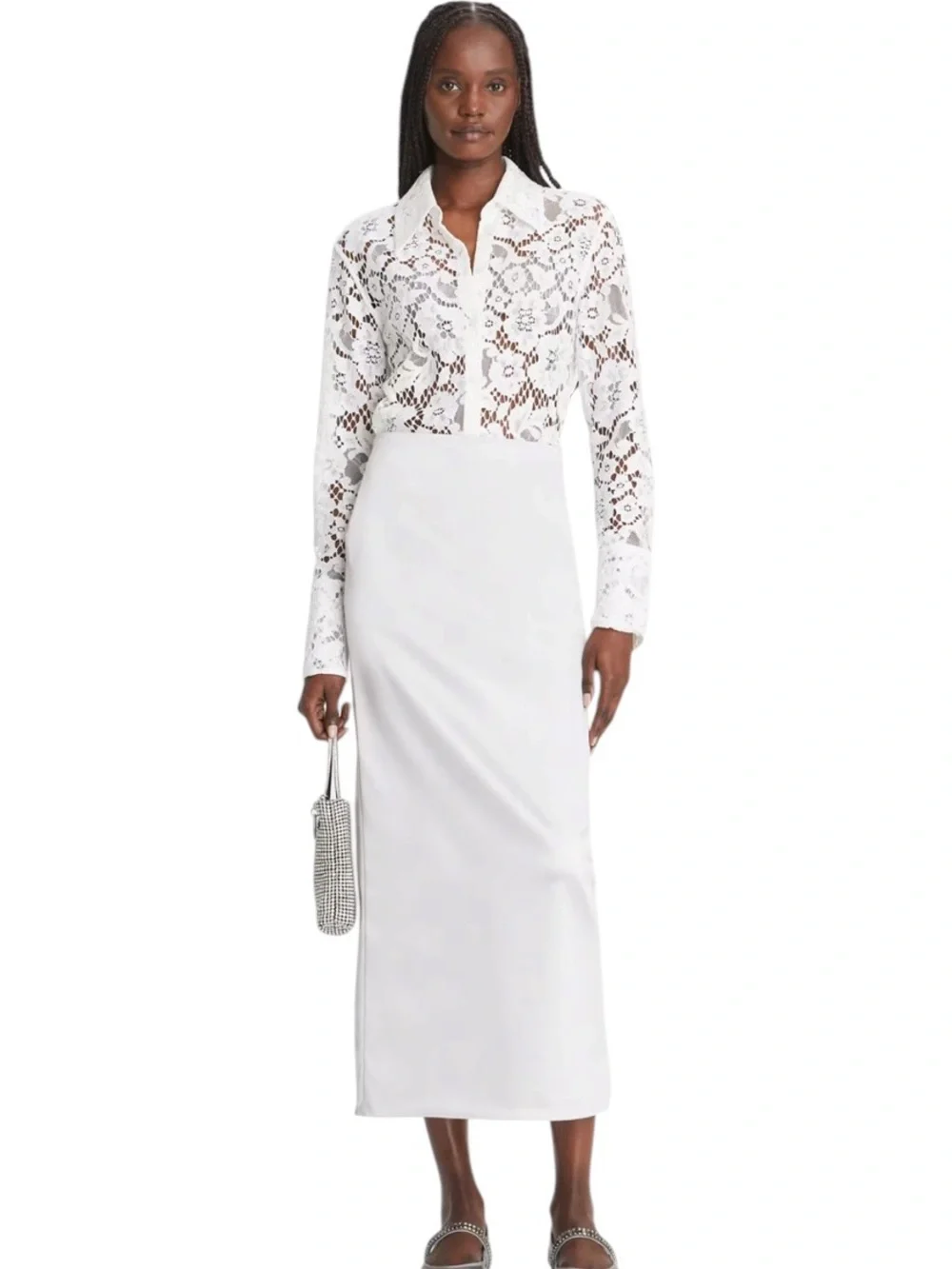 Tory Burch CUFFED LACE BUTTONDOWN