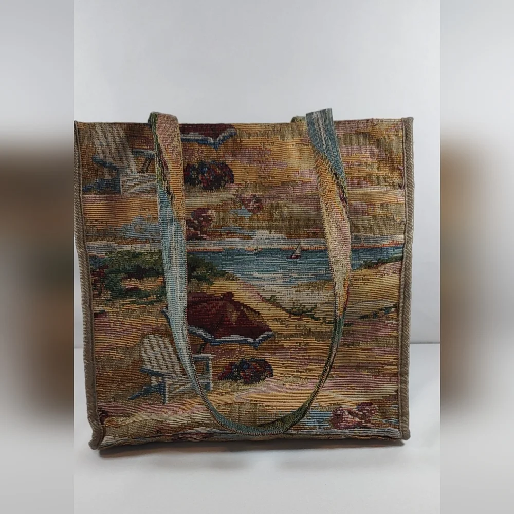 Jade tapestry tote