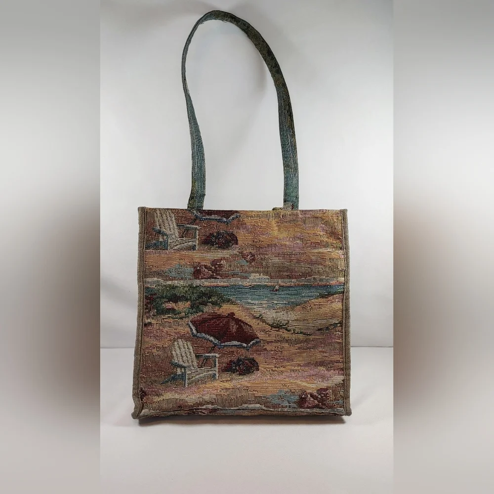 Jade tapestry tote