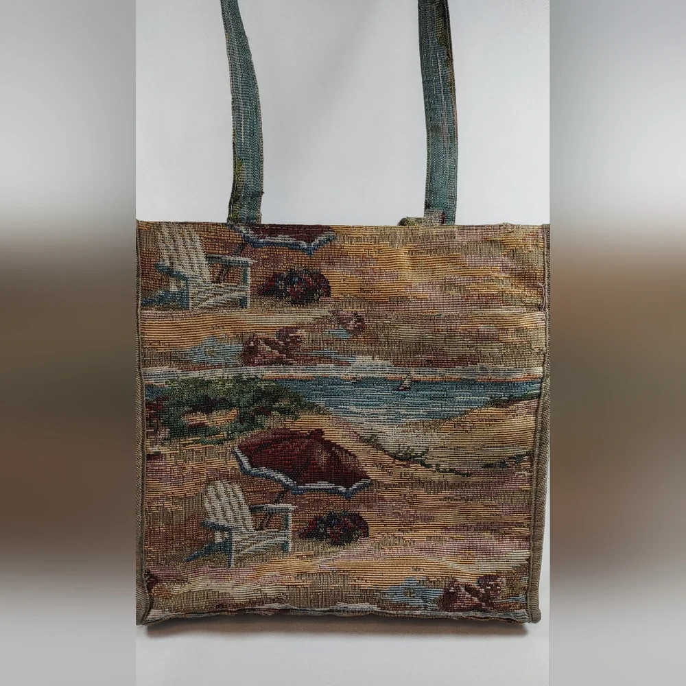 Jade tapestry tote