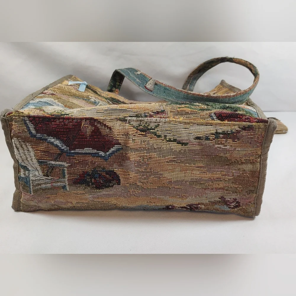 Jade tapestry tote