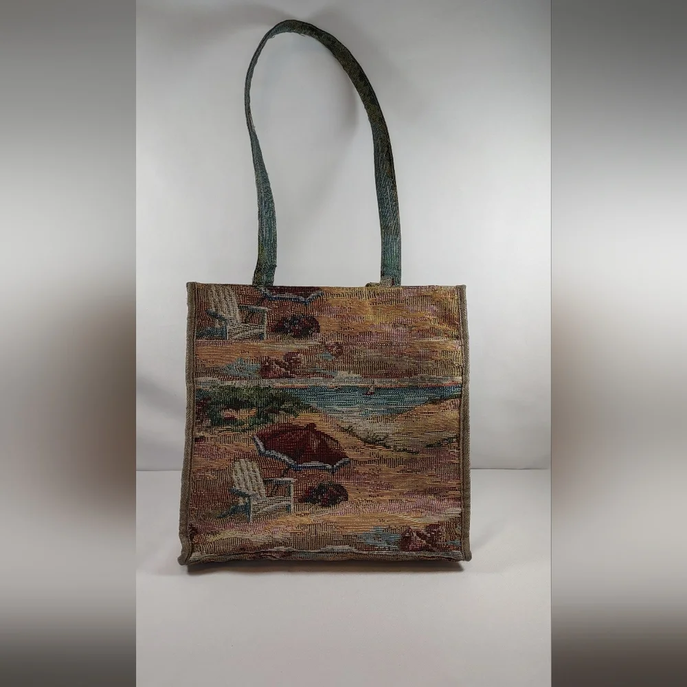 Jade tapestry tote