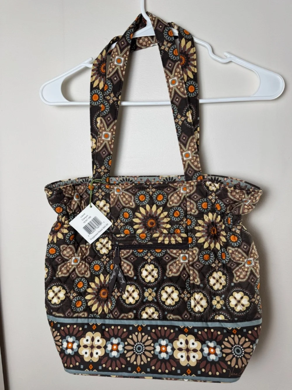 NWT Vera Bradley tote WITH matching cosmetic bag, Canyon print.