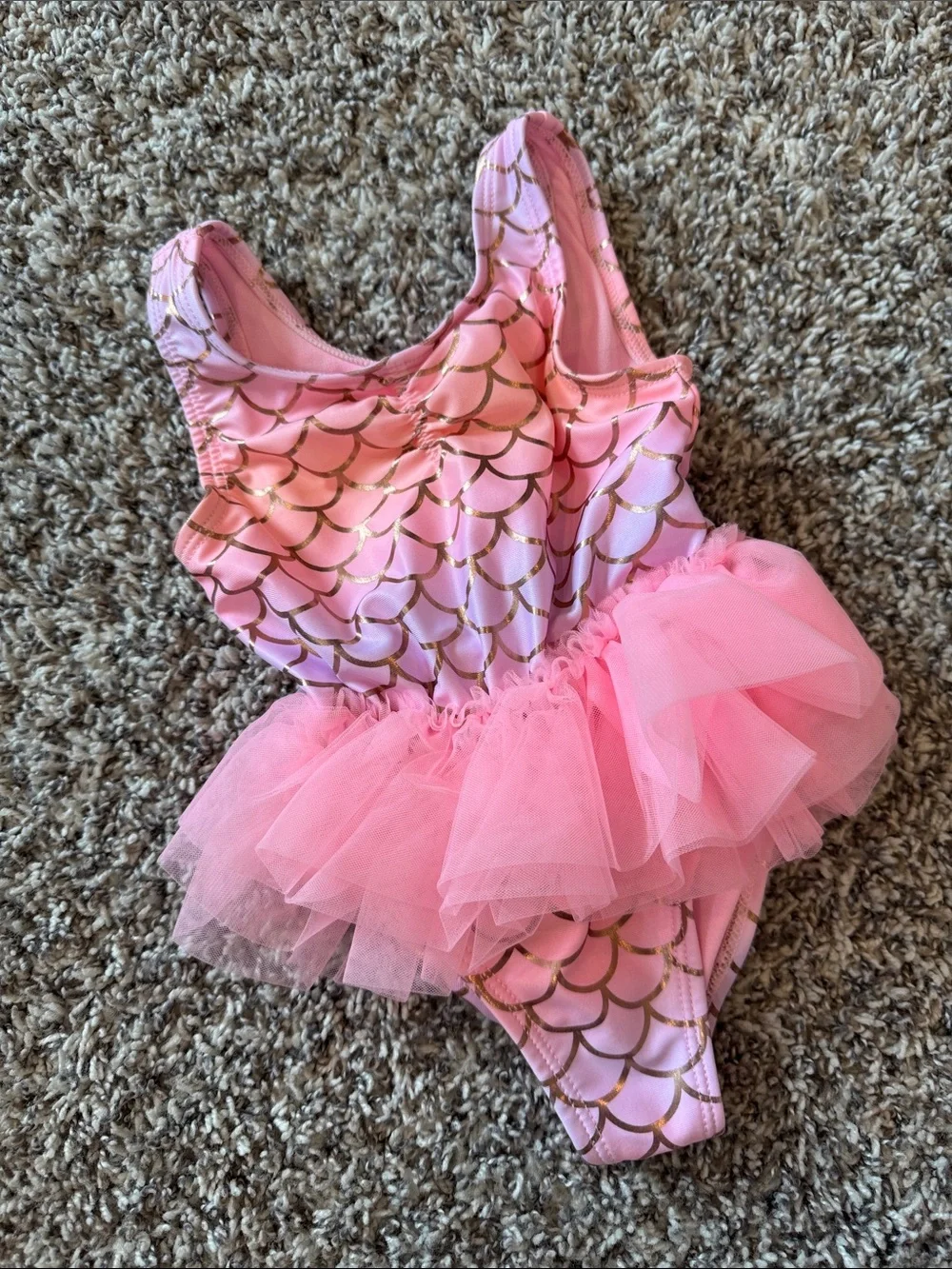wonder nation Pink Gold Mermaid Tutu Swimsuit Costume