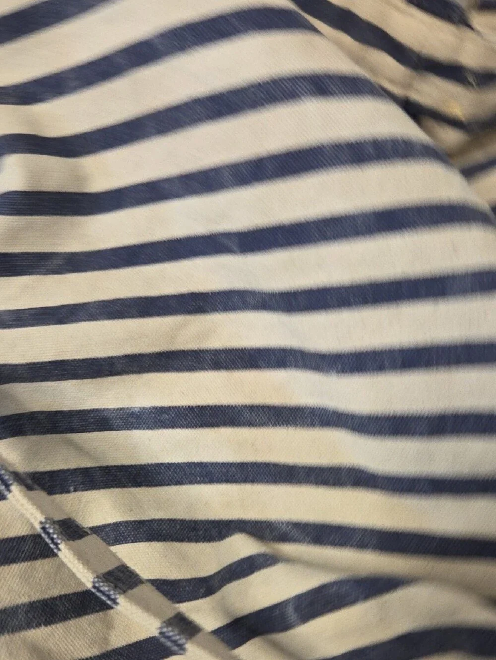 BAGGU Striped Canvas Tote in Navy and Cream