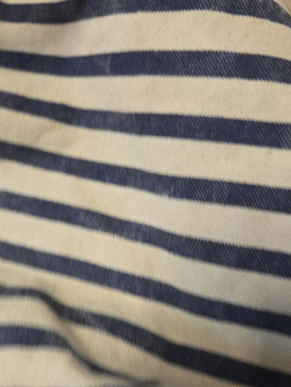 BAGGU Striped Canvas Tote in Navy and Cream