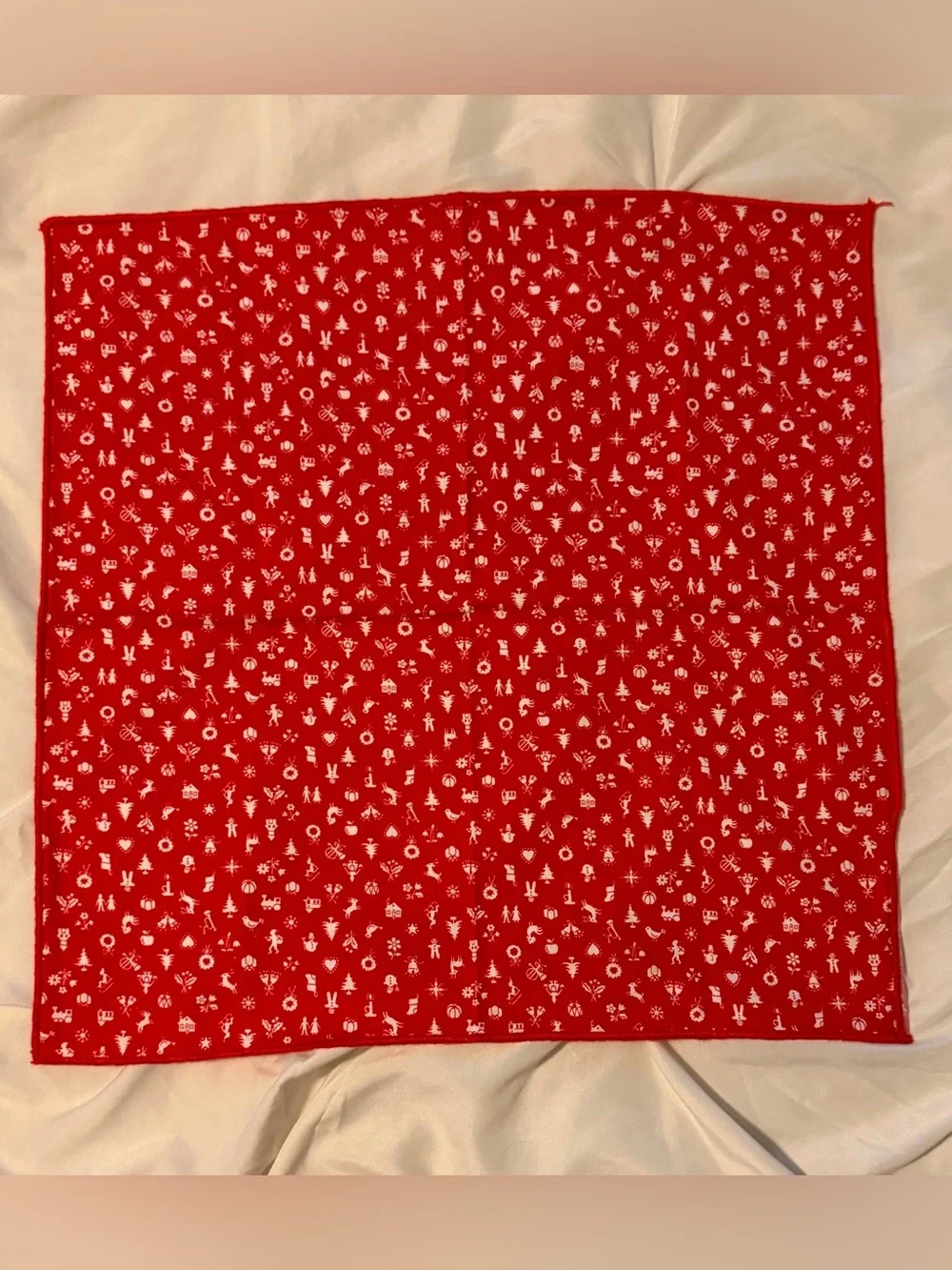 Red Patterned Table Linens Set