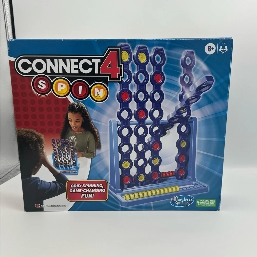Hasbro Connect 4 Spin Game, Features Spinning Connect 4 Grid, Game for 2 Player
