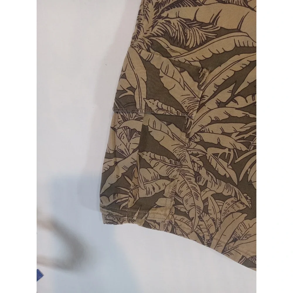 Levi's Tropical Leaf Print Cargo Shorts Men's W32 Brown Green Hawaiian Cotton