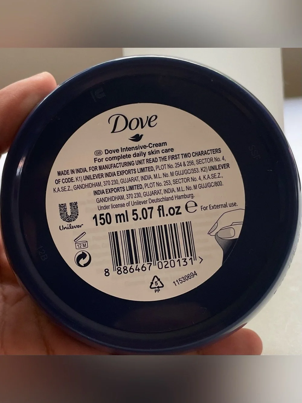 Dove intensive cream