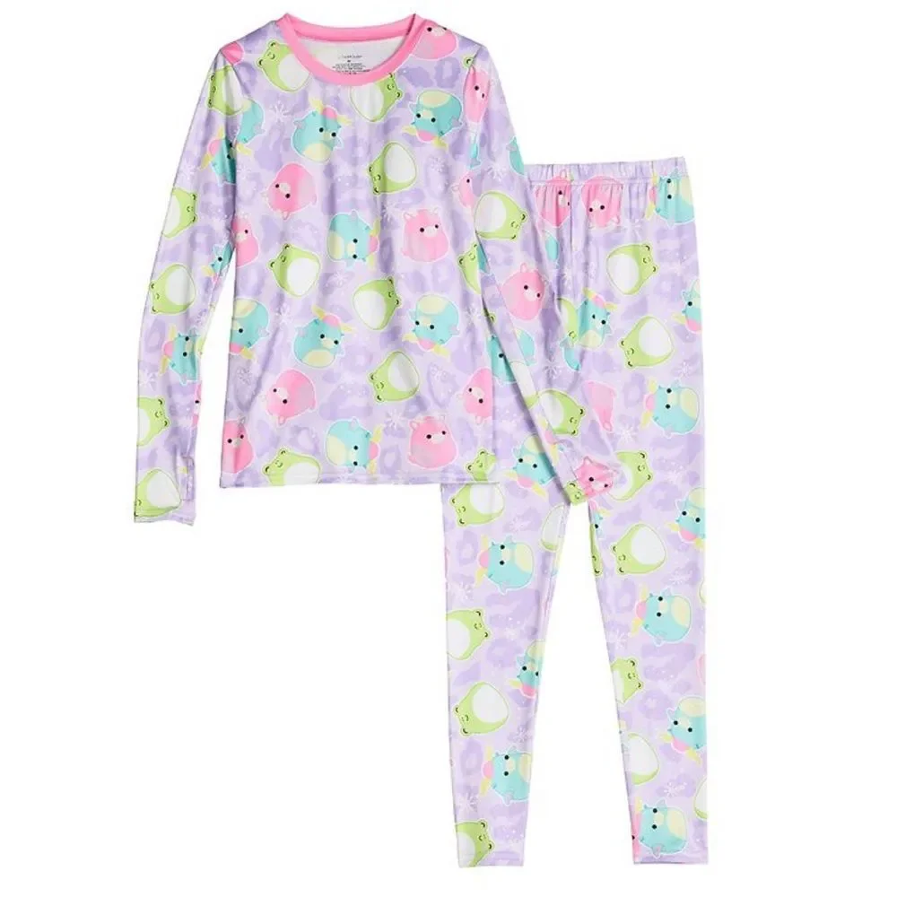Cuddl Duds Squishmallows Base Layer Set 2pc Stretch Poly NEW Small 6/6X