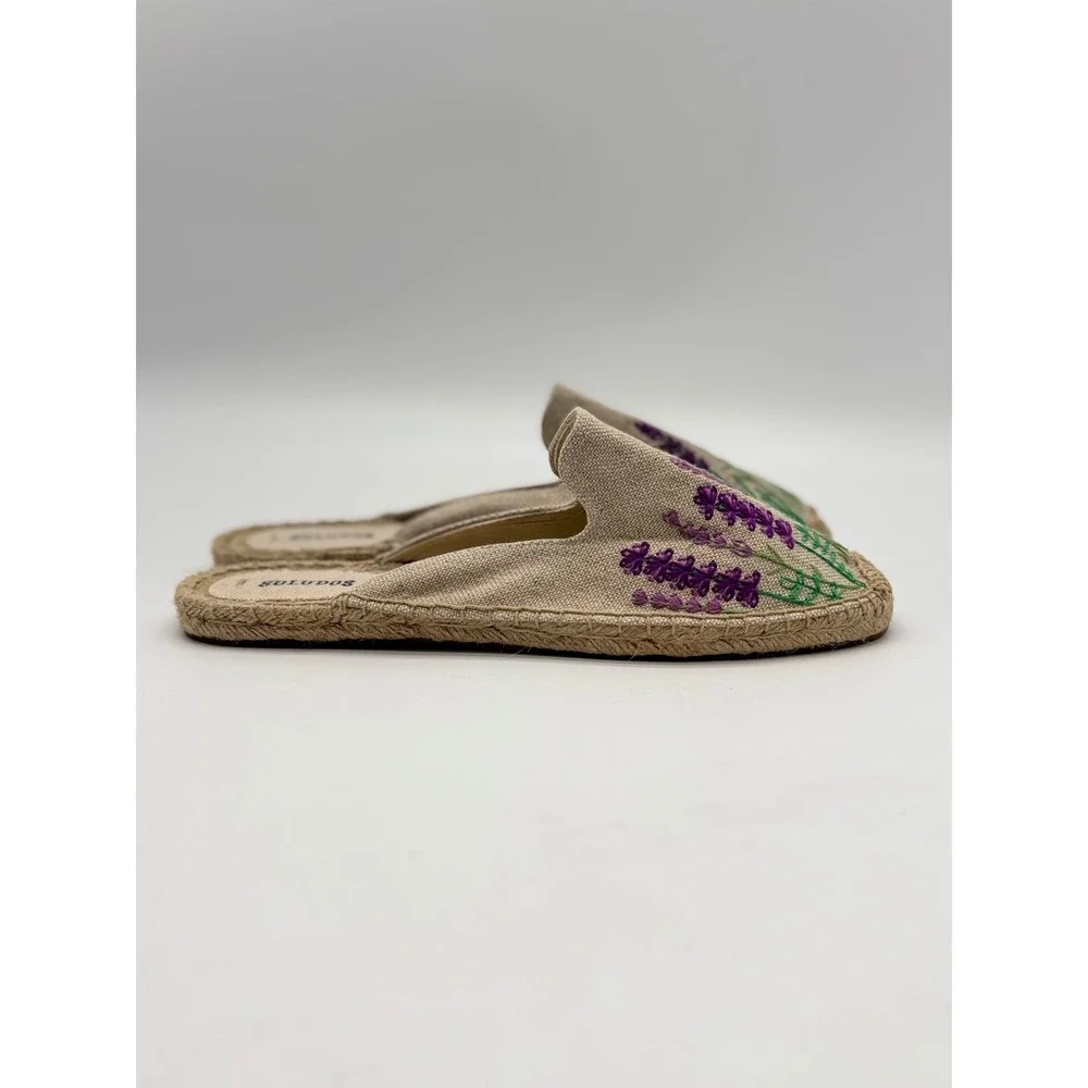 Soludos lavender embroidered