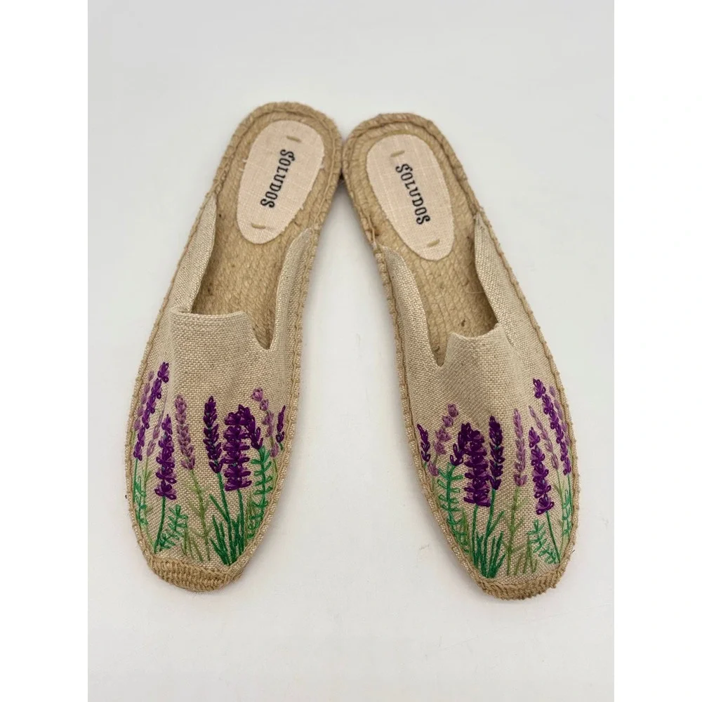 Soludos lavender embroidered