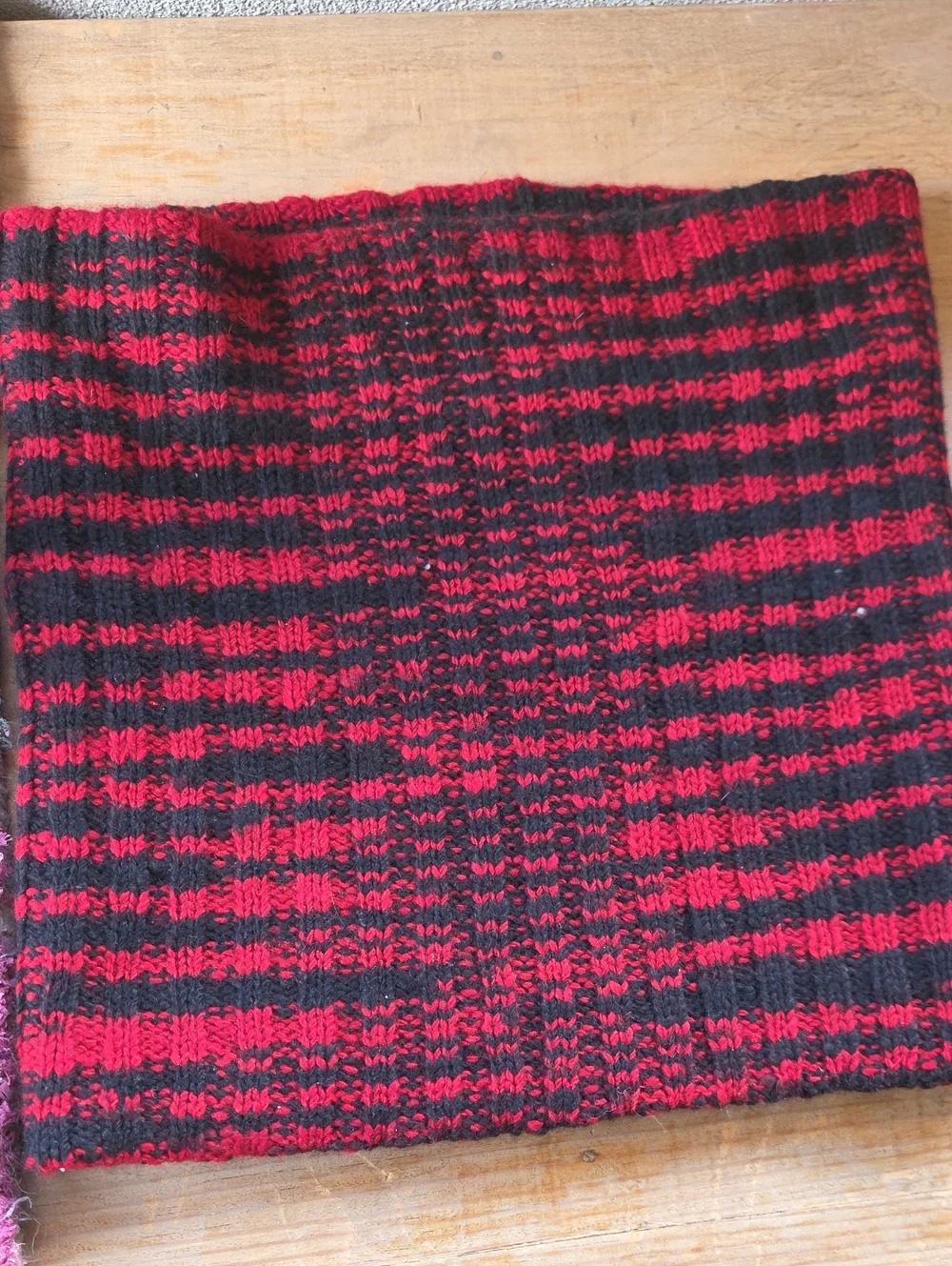The Elder Statesman Red and Black Striped Cashmere Scarf