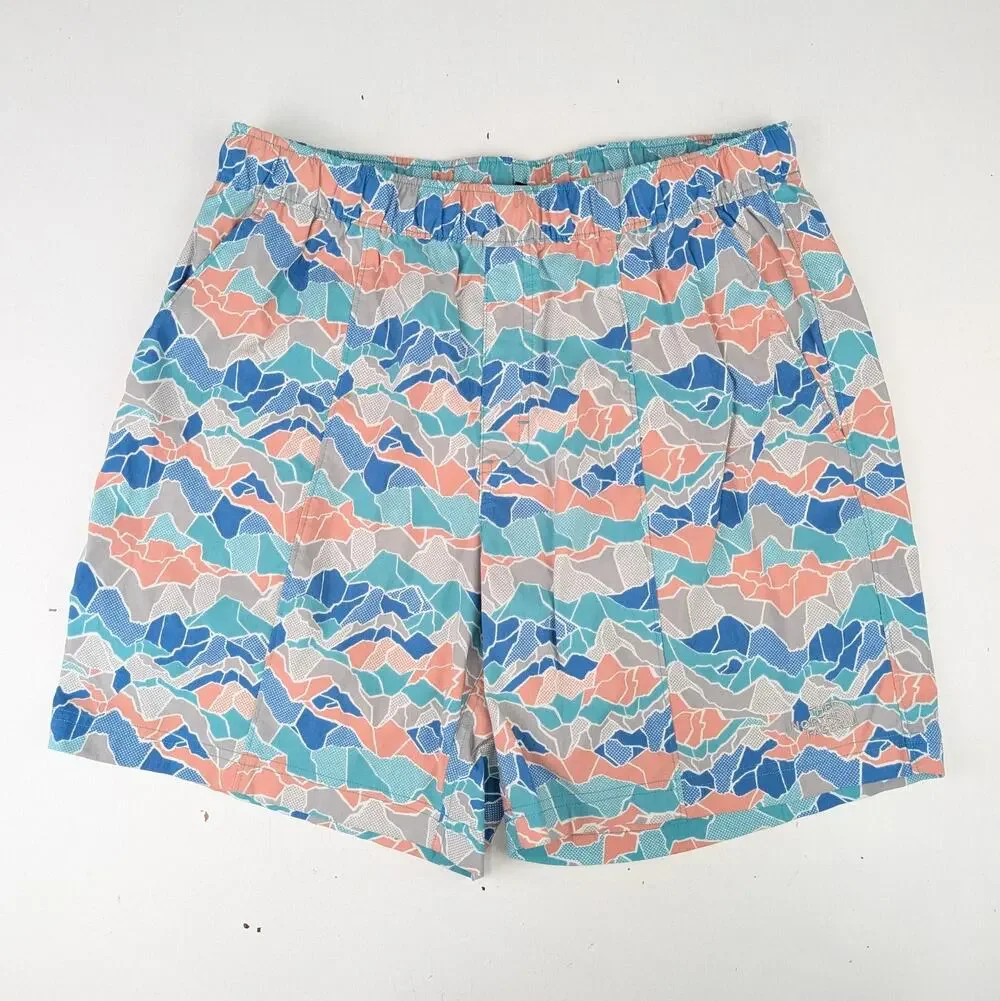 The North Face Men's Medium Mountain Shorts - Blue/Teal/Coral
