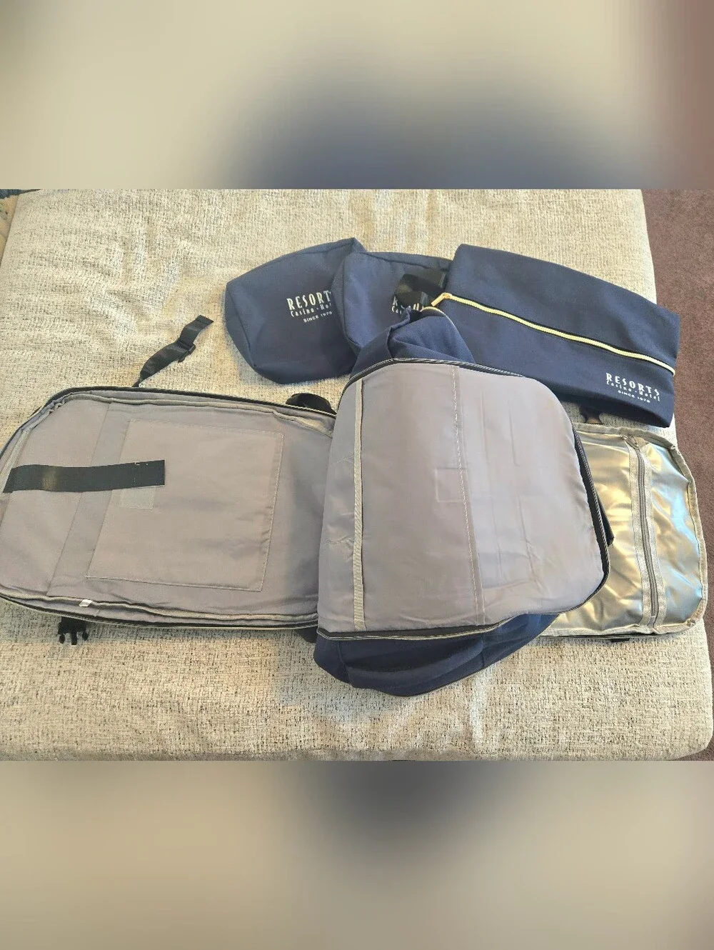 Resorts Navy Overnight & Laptop Backpack with Matching Pouches