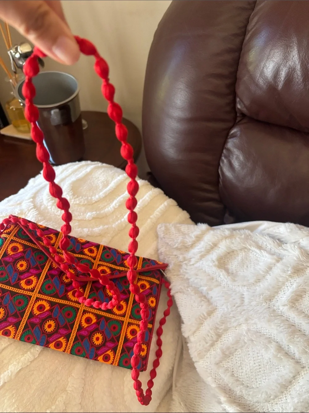 Ethnic Indian Wear trim multicolor clutch